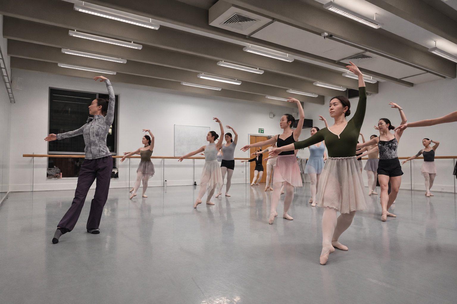 Clouballet dancers practising together in a London studio